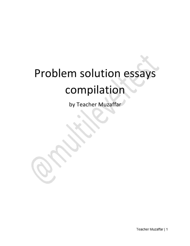 کتاب Problem Solution Essays (مقالات مسئله و راهحل) نسخه انگلیسی PDF | گردآوریشده توسط استاد مظفر