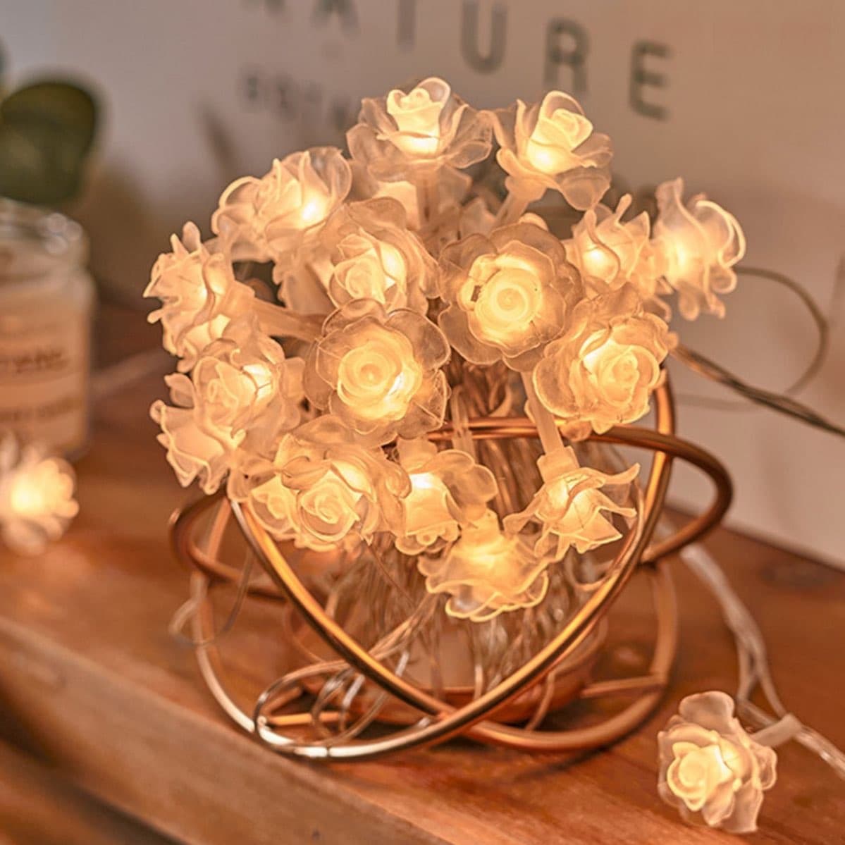 ریسه چراغدار گل رز LED