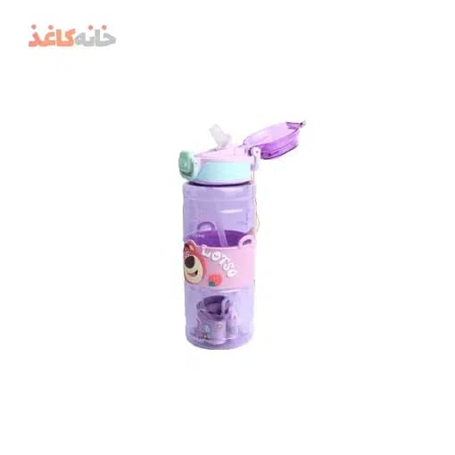 قمقمه دور سیلسکونی خارجی کد8004 طرح خرس بنفش — تصویر ۳