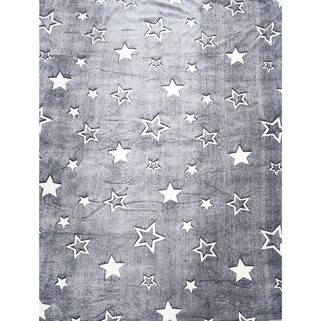 پتو مسافرتی یک نفره شب نما طرح ستارهای FLANNEL