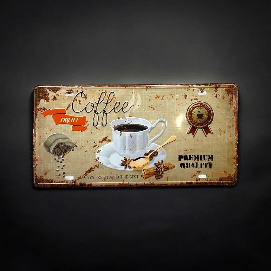 پلاک فلزی طرح Coffee — تصویر ۲