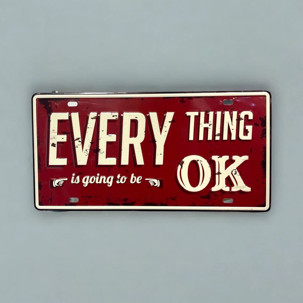 پلاک فلزی طرح EveryThing OK — تصویر ۲