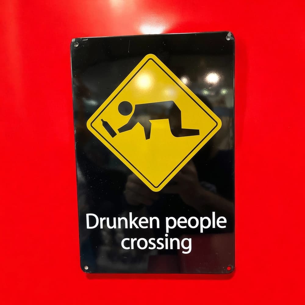 پلاک فلزی طرح Drunken People — تصویر ۲