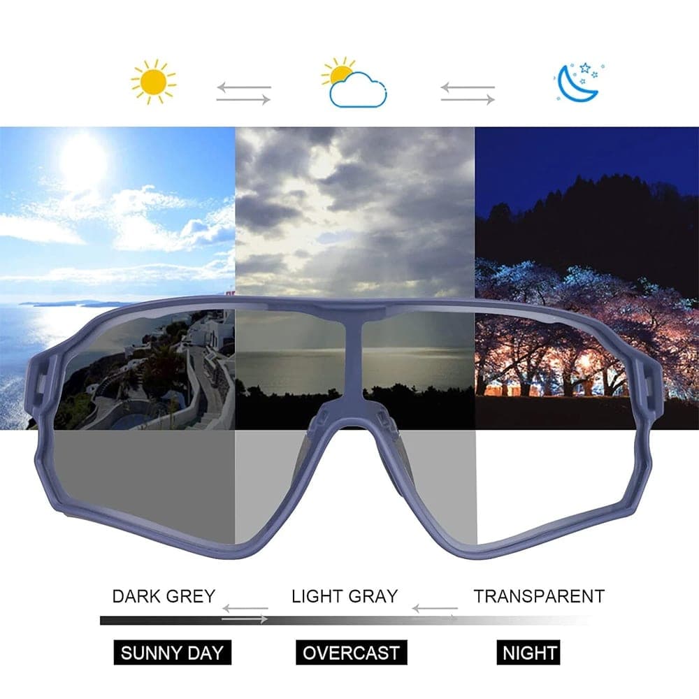 عینک دوچرخه سواری فتوکرومیک راکبراس ROCKBROS Photochromic — تصویر ۶