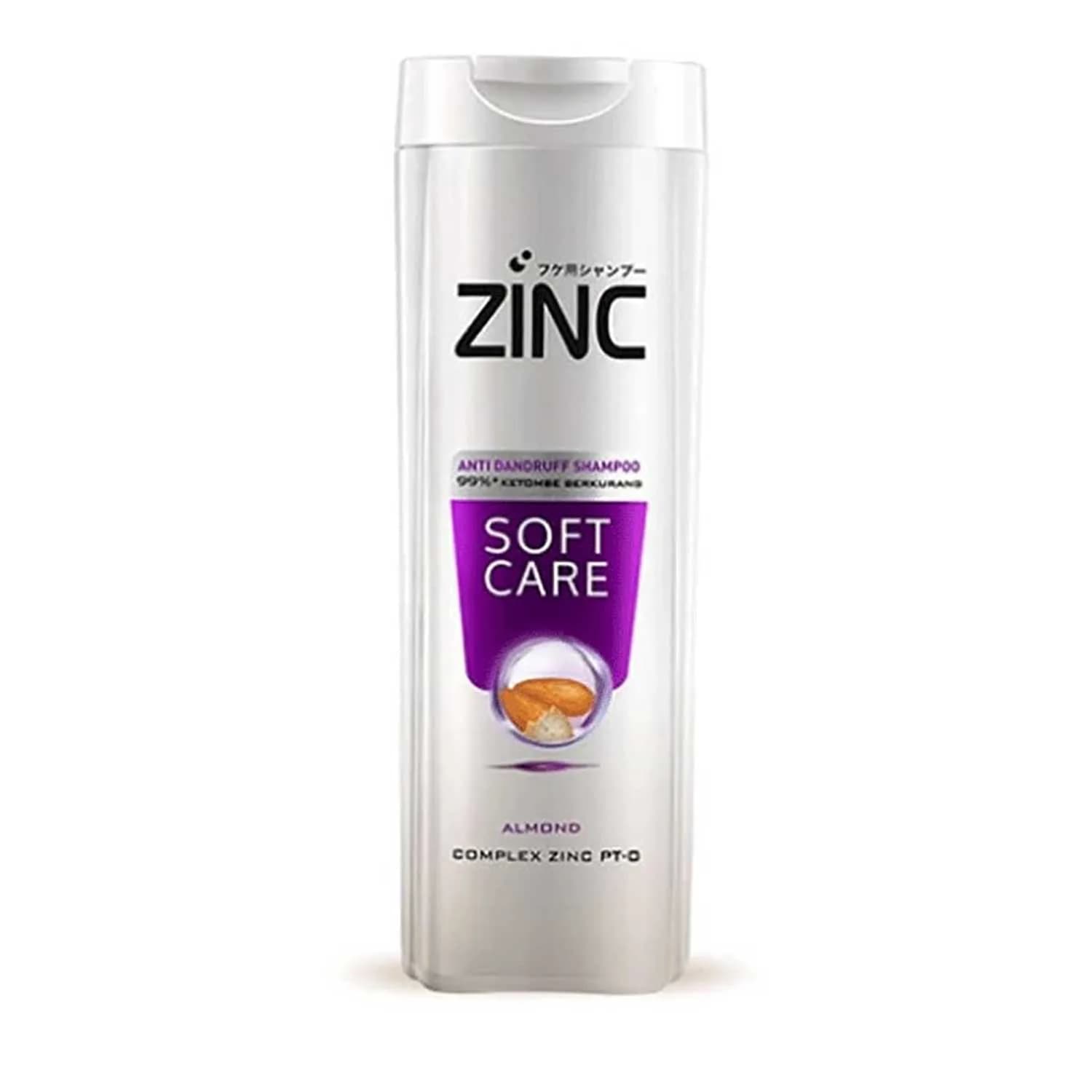 شامپو ضد شوره زینک ZINC مدل Soft Care حاوی عصاره بادام حجم 340 میل — تصویر ۳