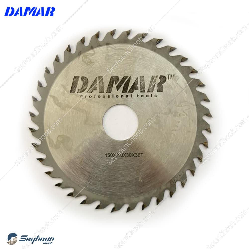 تیغ اره الماسه چوب بر قطر 15 سانتی متر 36 دندانه شفت 30 برند دامار
