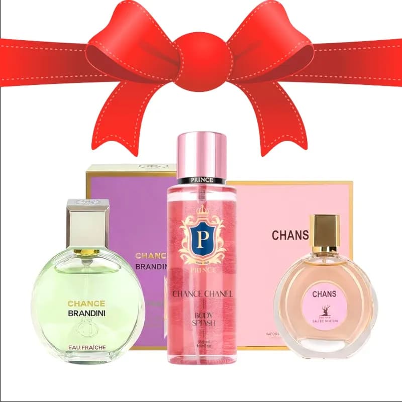 ست هدیه کالکشن شنل شنس (۳ تکه) عطر و بادی اسپلش زنانه | رایحه خنک، گلی و مرکباتی
