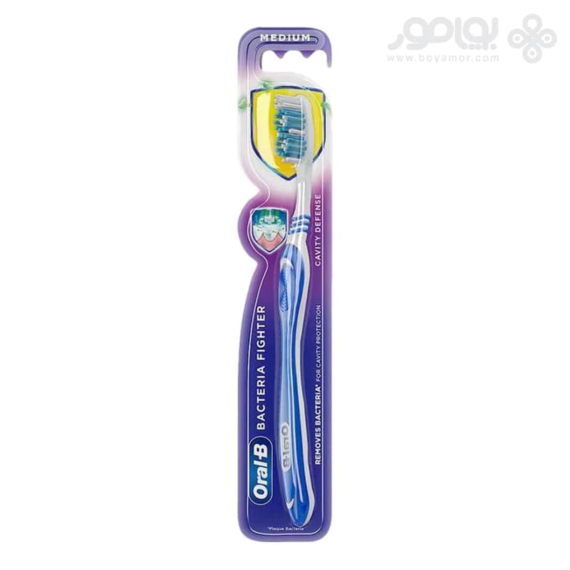 مسواک اورال بی BACTERIA FIGHTER سری CAVITY DEFENSE متوسط — تصویر ۲