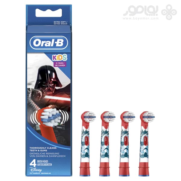 یدک مسواک برقی اورال بی بچگانه مدل STAR WARS بسته 4 عددی — تصویر ۲