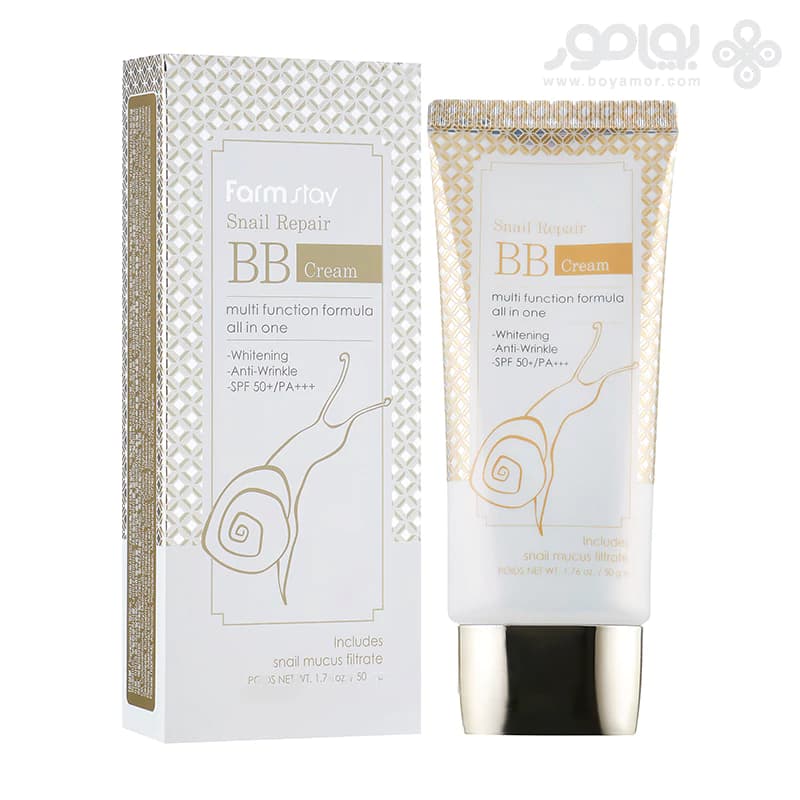بی بی کرم فارم استی مدل SNAIL REPAIR حاوی موسین حلزون و +SPF50 — تصویر ۳