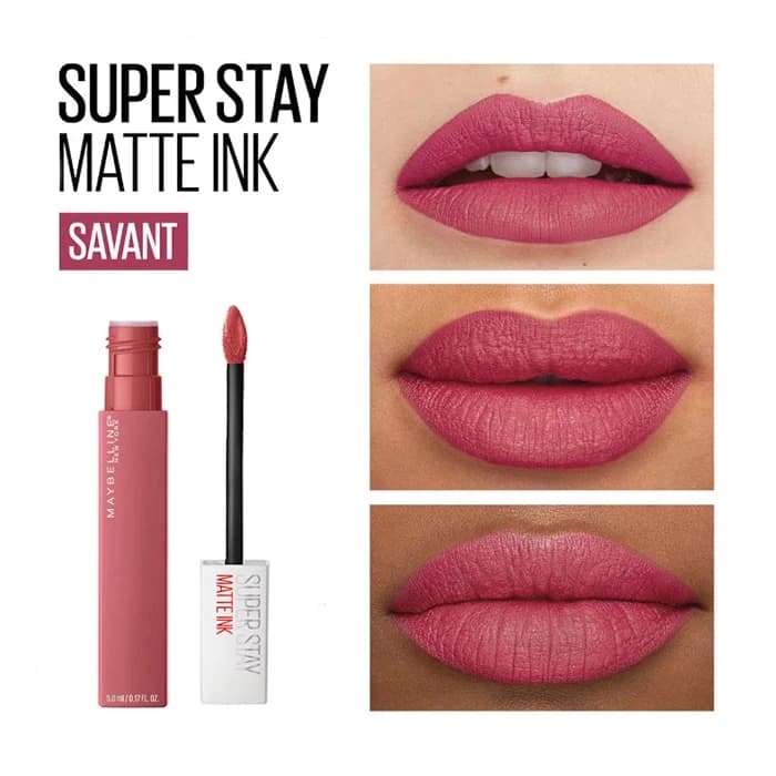 رژلب مایع مات سوپر استی میبلین رنگ Savantشماره 155 Savant Maybelline SuperStay Matte I — تصویر ۴