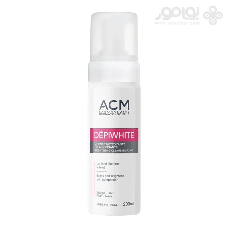 فوم شستشو روشن کننده ای سی ام DEPIWHITE مناسب صورت و گردن حجم 200 میل
