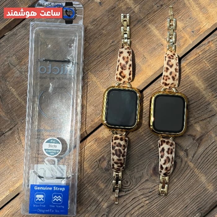 بند اپل واچ چرم گوشواره ای پلنگی کد 20915 — تصویر ۵