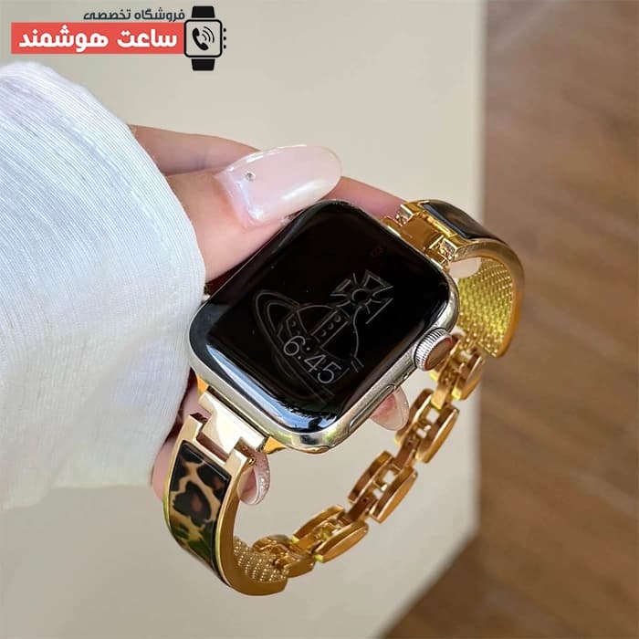 بند اپل واچ بنگل هرمس پلنگی کد 20940 — تصویر ۴