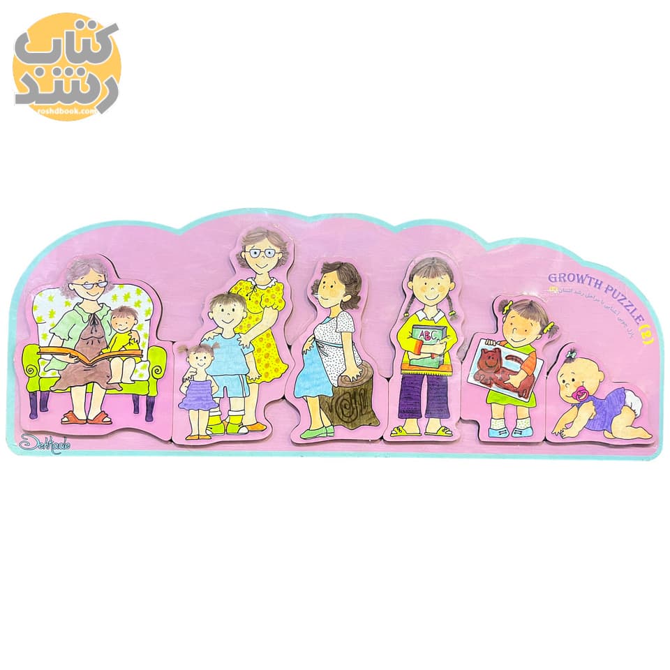 پازل چوبی 6 تکه آشنایی با مراحل رشد انسان 2 (دهکده)
