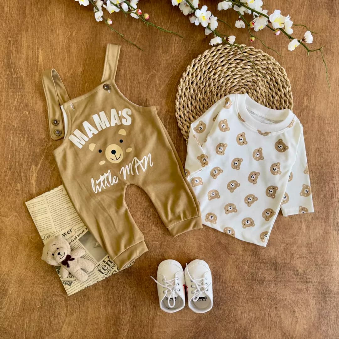 پیشبندی خرس mama’s little man کد 4255