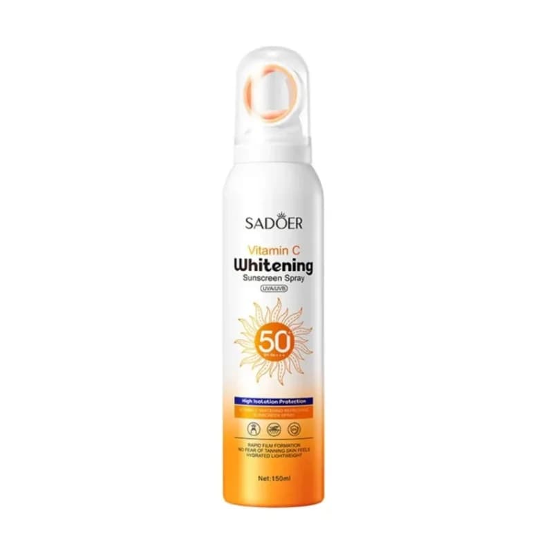 اسپری ضد آفتاب بدون رنگ سادور SPF 50 مدل ویتامین C حجم 150 میلی لیتر