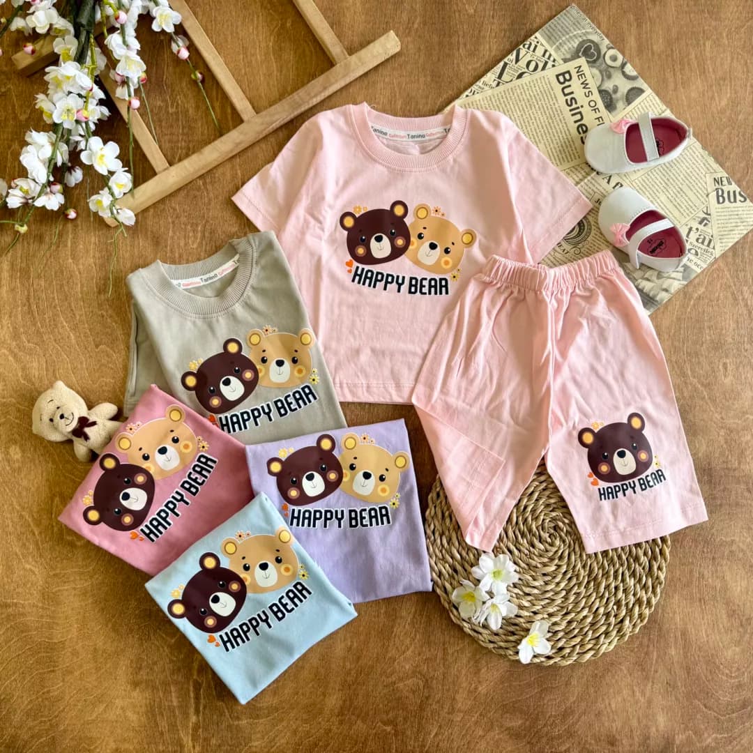 تیشرت شلوارک دو کله خرس happy bear کد 6135 — تصویر ۲