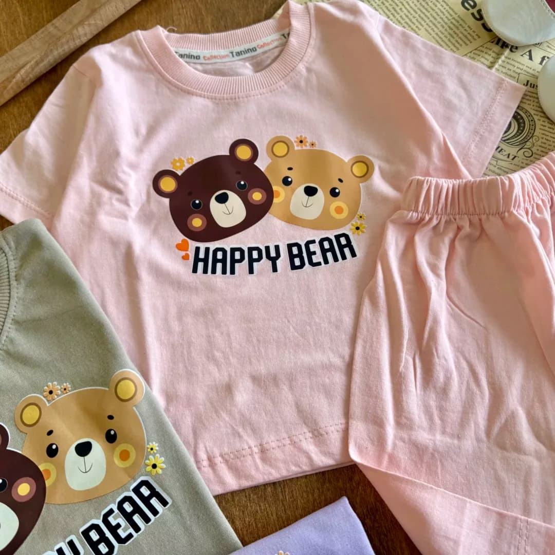 تیشرت شلوارک دو کله خرس happy bear کد 6135 — تصویر ۴
