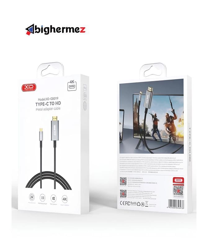 کابل تبدیل Type-C به HDMI ایکس او XO-GB019 طول 1.8 متر — تصویر ۲