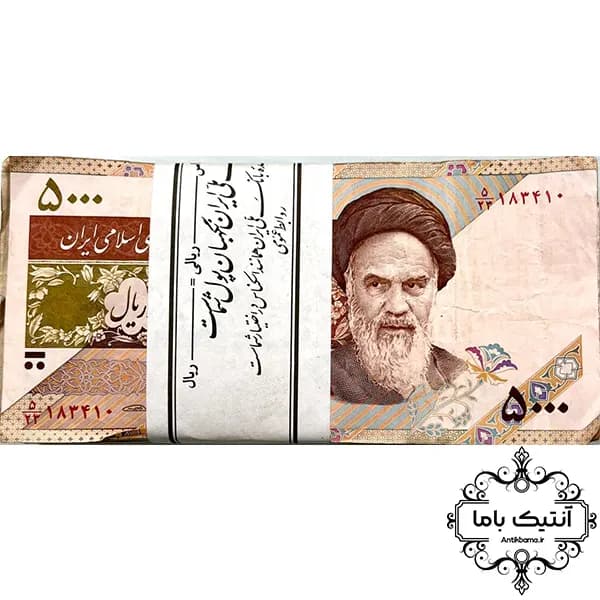بسته اسکناس 5000ریال گل و بلبل مستعمل صد برگی (امضاهای مختلف)کیفیت بالای 50% – جمهوری اسلامی