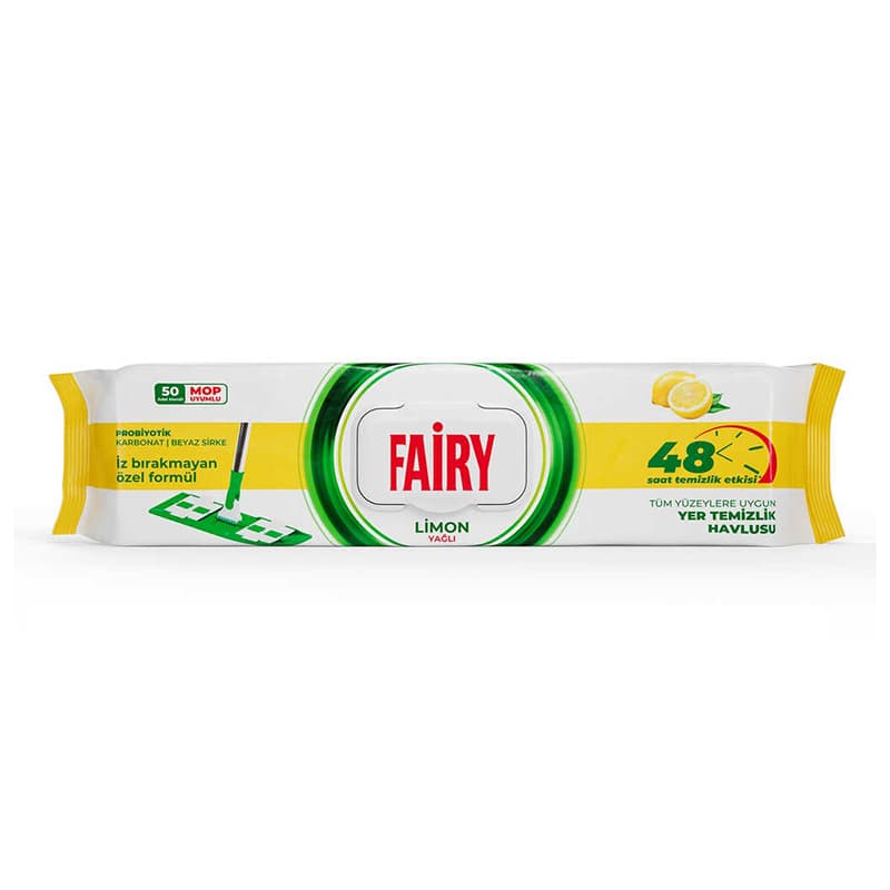 دستمال طی فیری FAIRY رایحه لیمو LIMON بسته 50 برگی — تصویر ۳