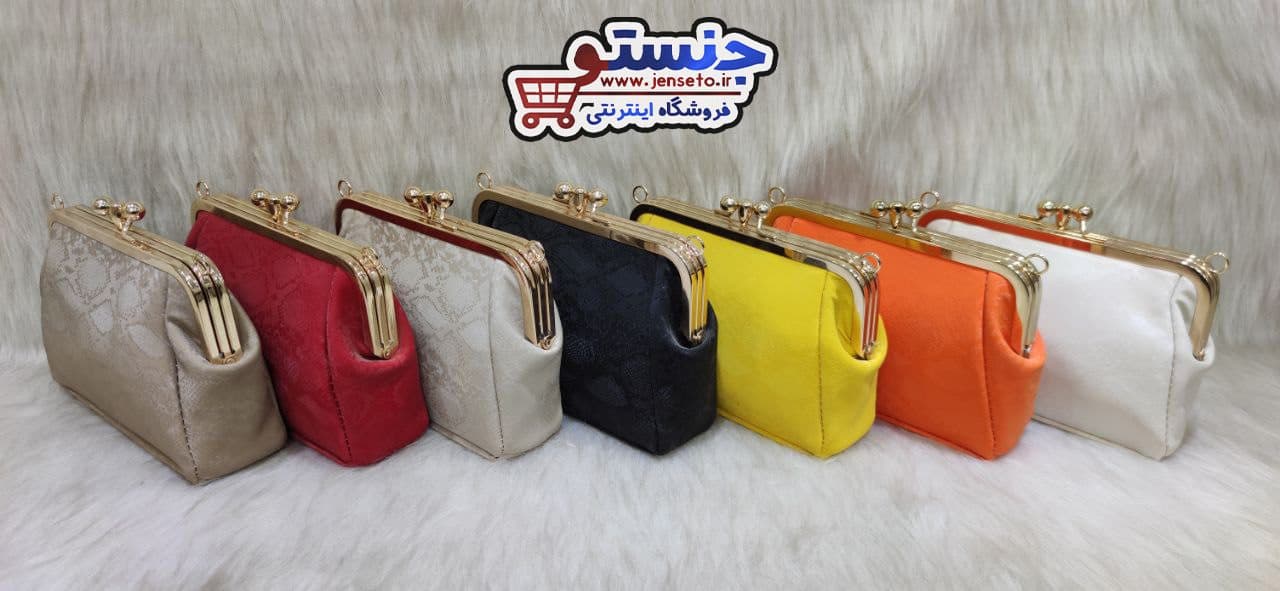 کیف زنانه مجلسی دهنه دار خارجی MANGO دوخانه پیتون کد 1223