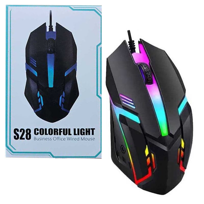 موس سیمدار گیمینگ RGB دار Colorfull Gaming mouse S28 — تصویر ۲