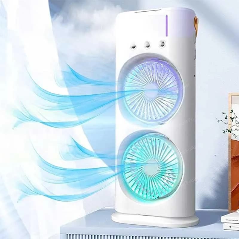 پنکه رومیزی شارژی با پاشش آب مدل Exxelo