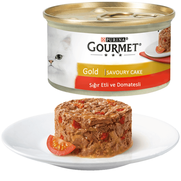 کنسرو گربه گورمت گلد کیکی با طعم بیف و گوجه (ترک)Gourmet Gold Savoury Cake with beef&Tomato — تصویر ۲