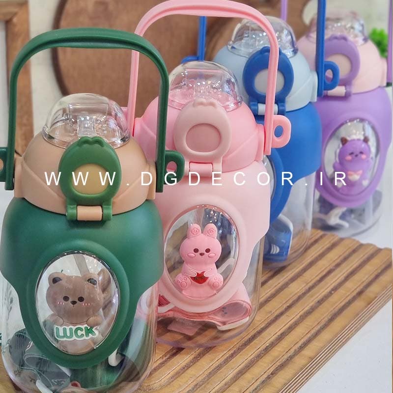 بطری نی دار طرح حیوانات برجسته دسته دار — تصویر ۲