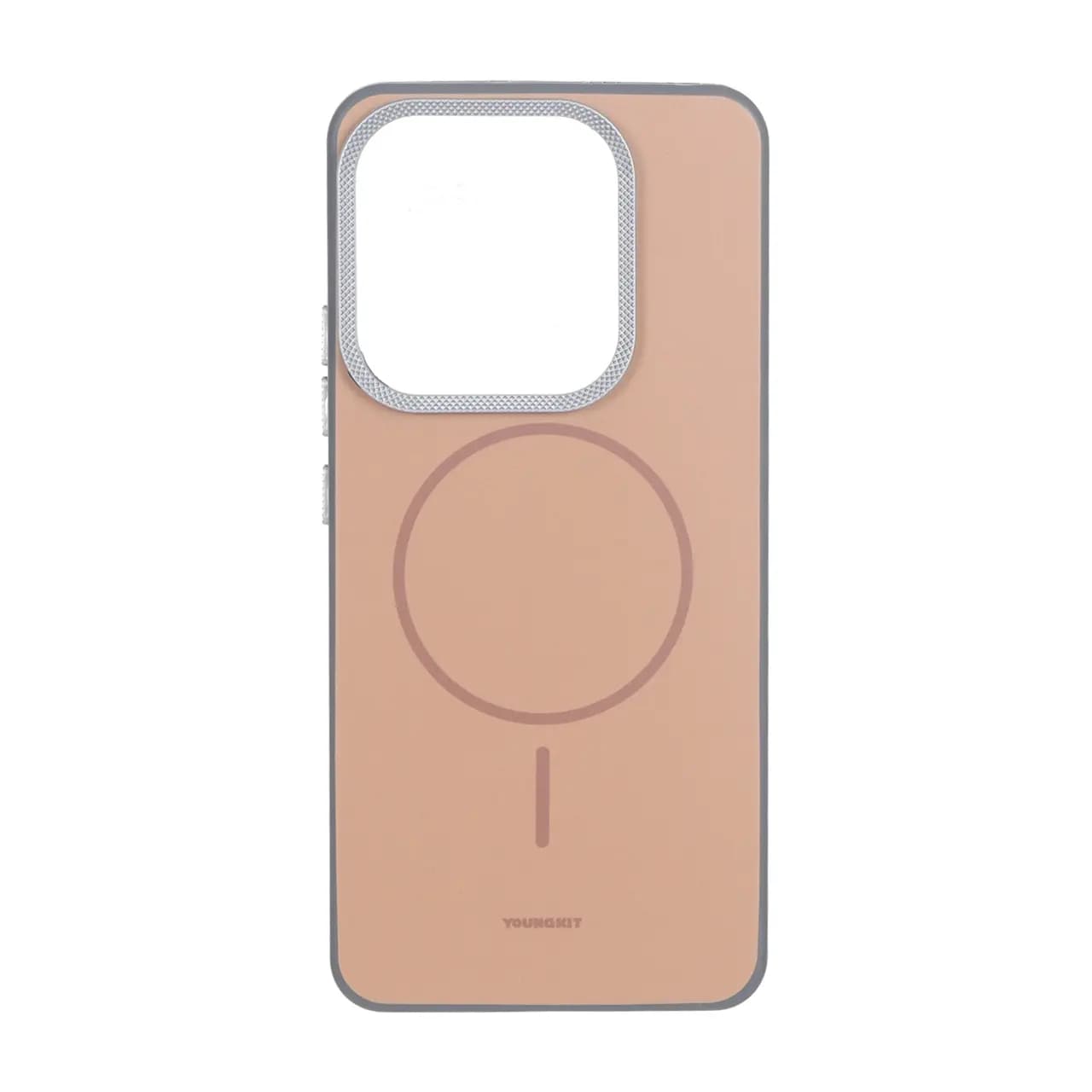 قاب Youngkit طرح مگ سیف دور لنز کربن Xiaomi Redmi Note 14 4G – قهوه ای