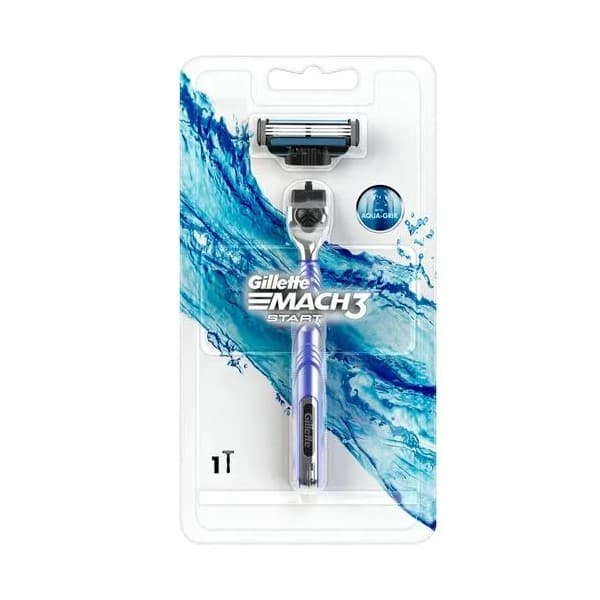 خود تراش ژیلت مدل Mach3 start Aqua Grip — تصویر ۲