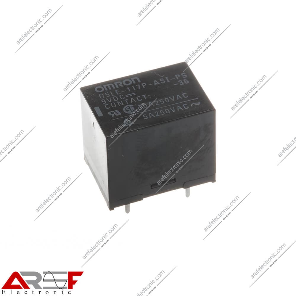 رله امرن میلون G5LE-117P-ASI-PS-36 دارای 9 ولت و 5 پین — تصویر ۲