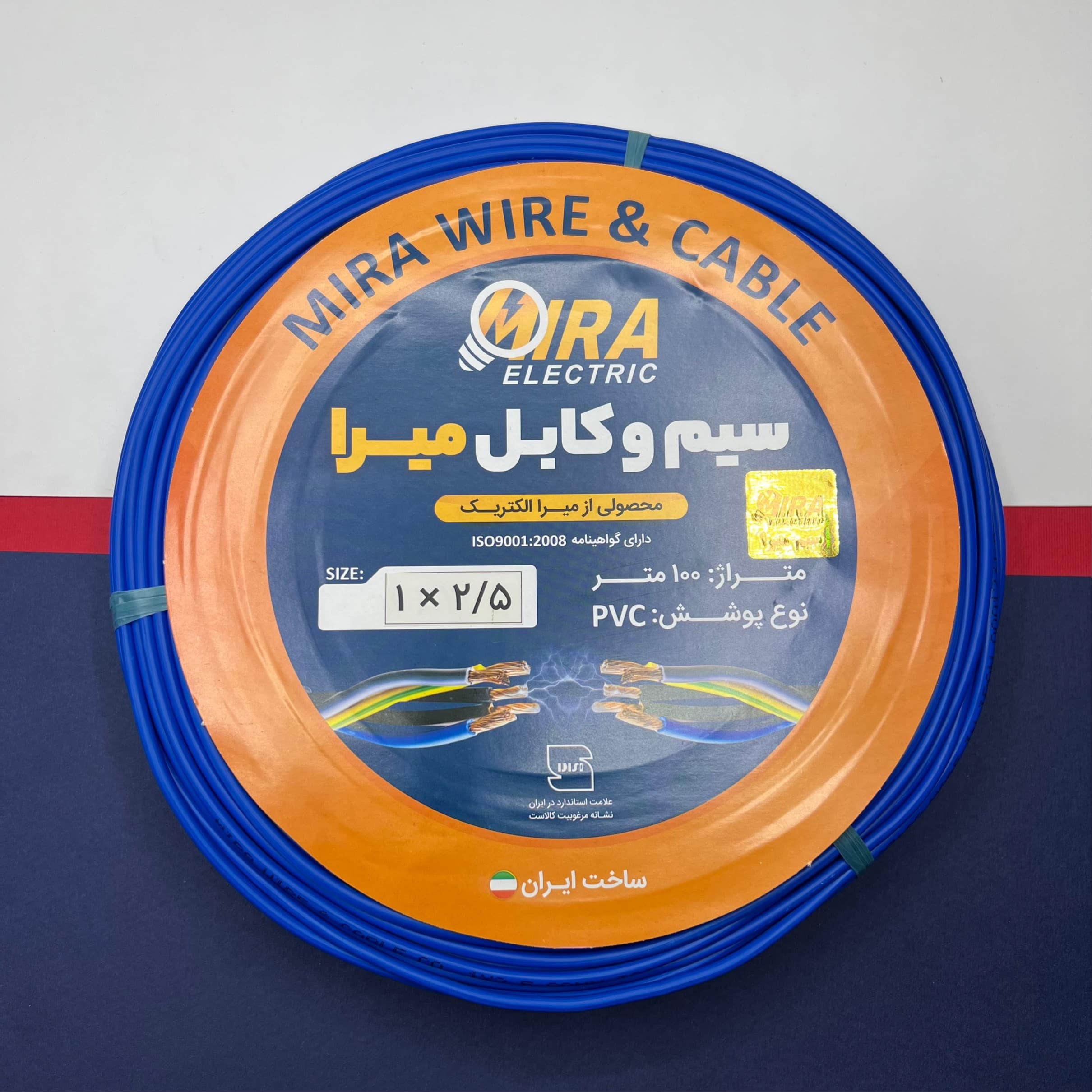 سیم برق افشان 1 در 2.5 میرا رنگ قرمز و آبی بسته دو عددی — تصویر ۲