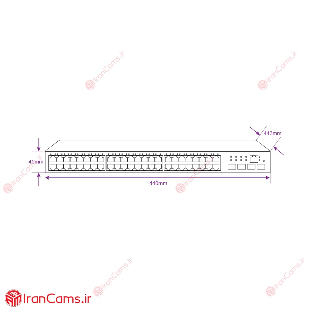 سوئیچ شبکه 52 پورت PoE کی دی تی مدل KDT KP-4804H4SMU — تصویر ۴