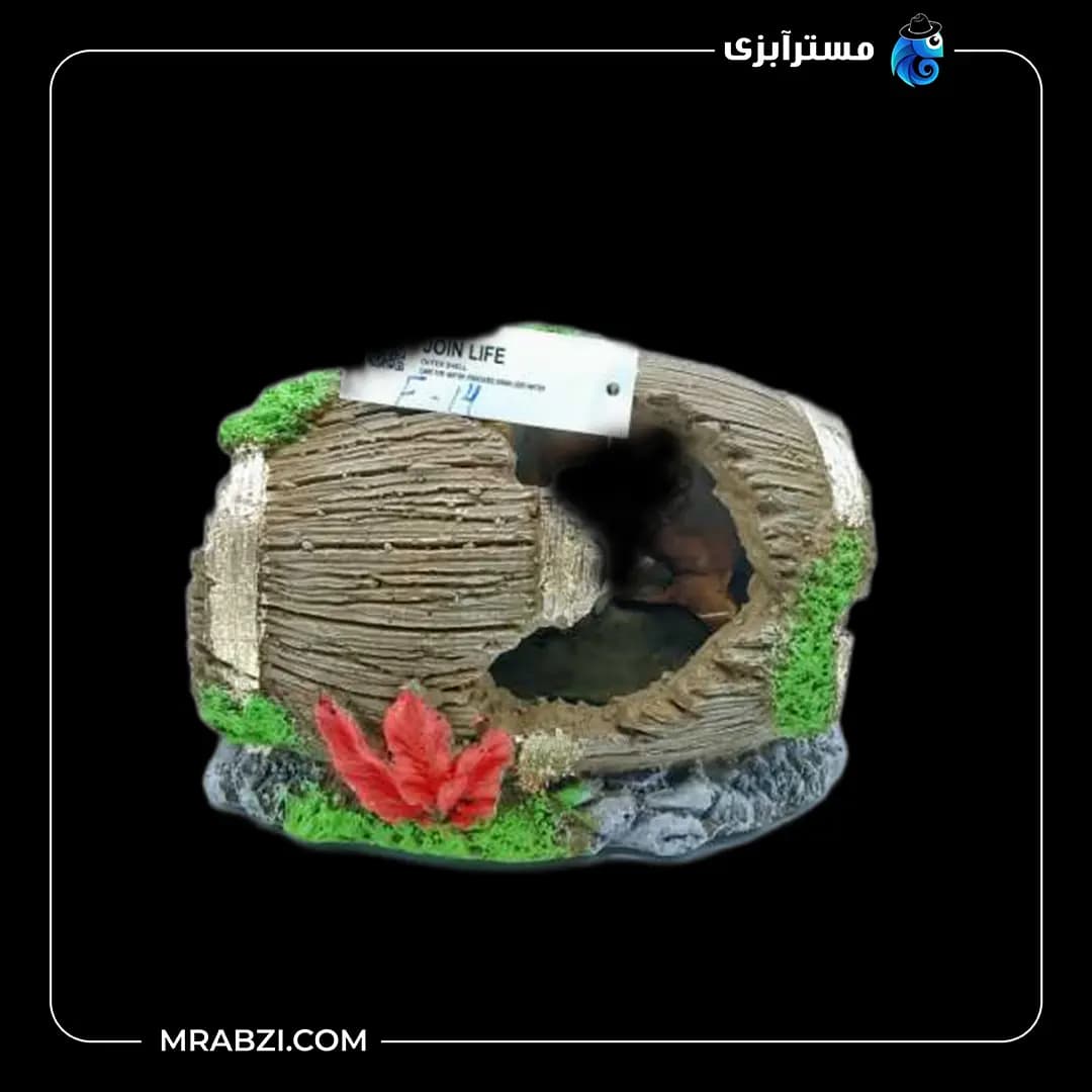 دکور آکواریوم طرح بشکه چوبی شکسته مدل F-14