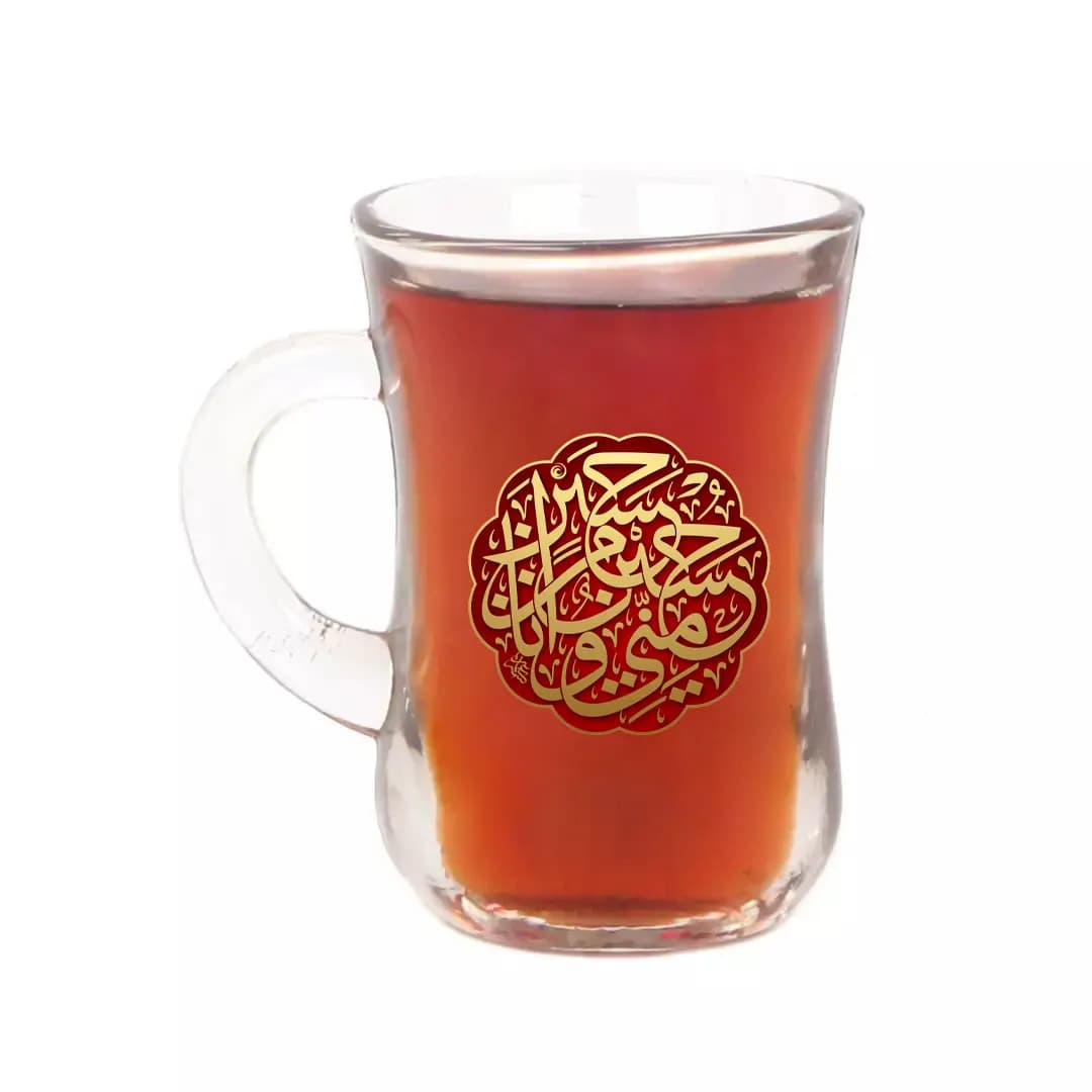 استکان کمر باریک دسته دارحسین منی و انامن حسین ویژه ایام محرم