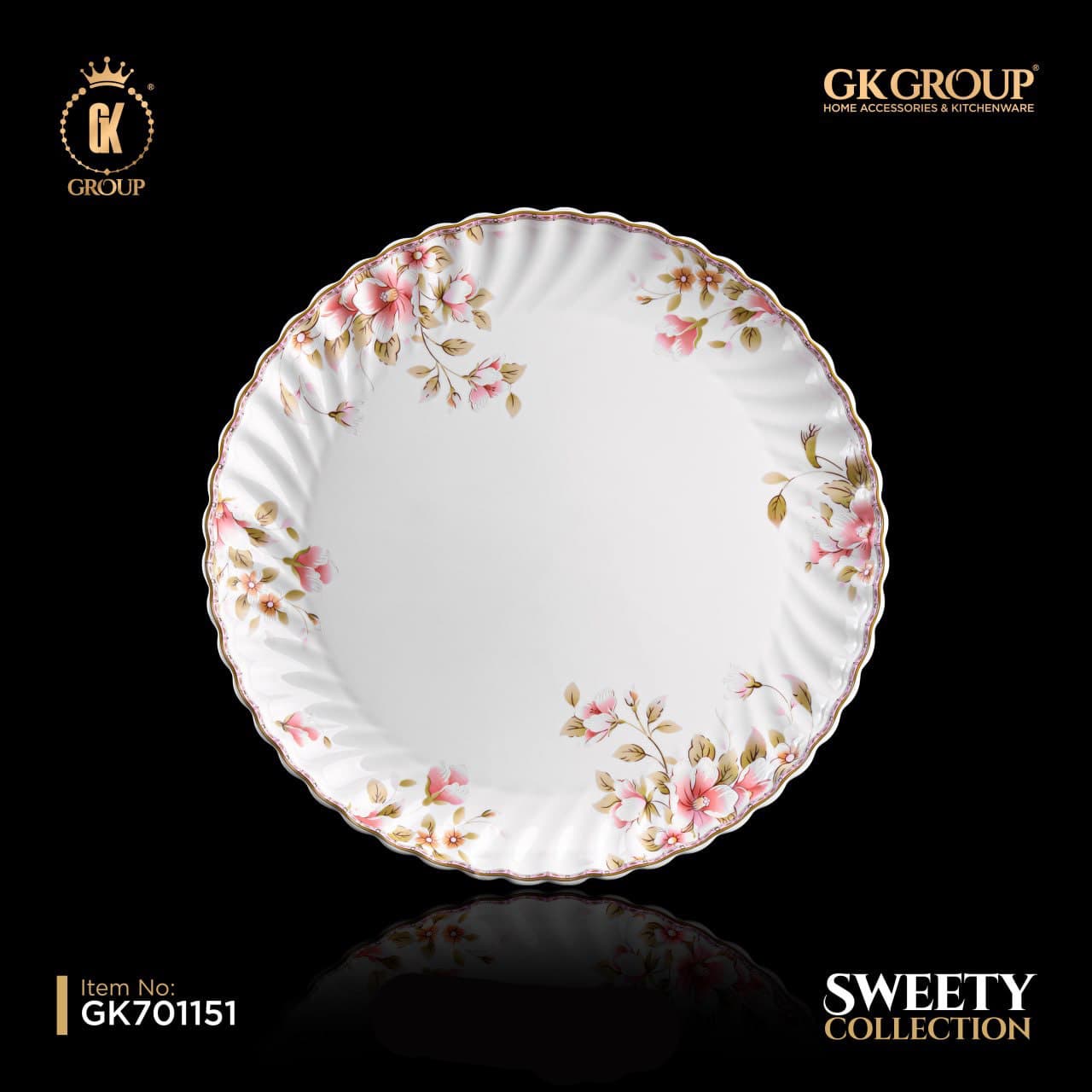 دیس گرد گلدکیش مدل سوئیتی کد GK701151 — تصویر ۴