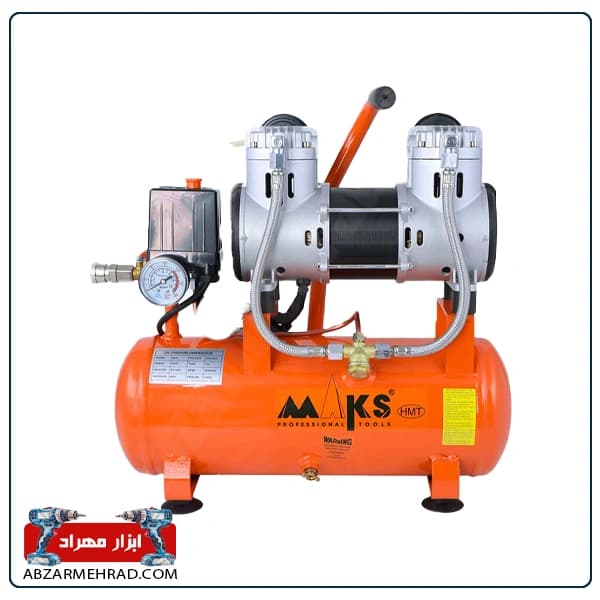کمپرسور باد مکس مدل KB12 ظرفیت ۱۲ لیتر بدون روغن سایلنت — تصویر ۲