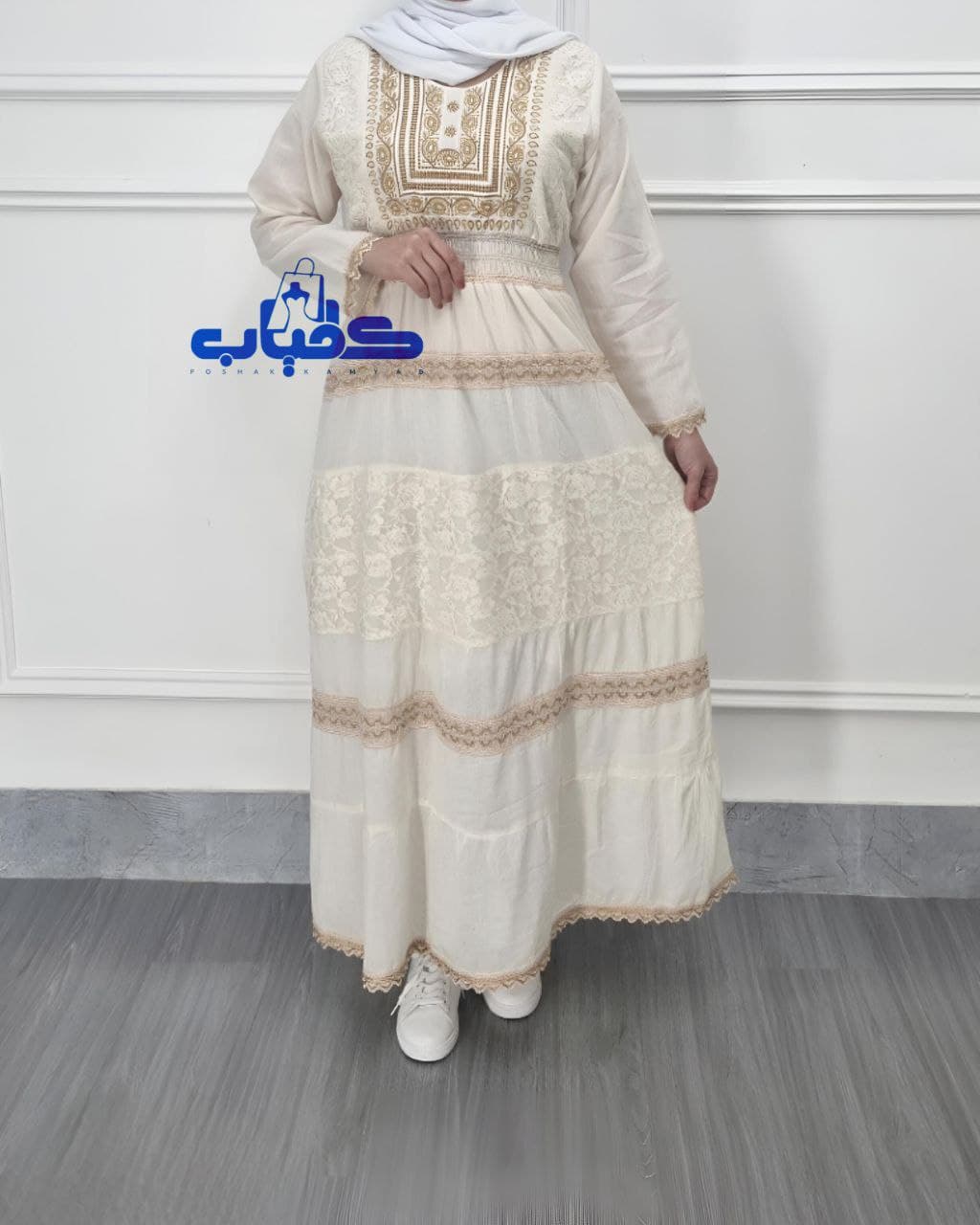 ساحلی ماکسی خامه دوزی وارداتی اصلی/کد2493 — تصویر ۴