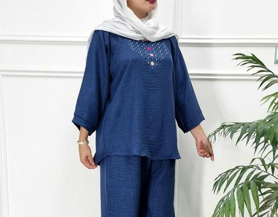 ست بیرونی بلوزشلوار گلدوزی خارجی /کد2468