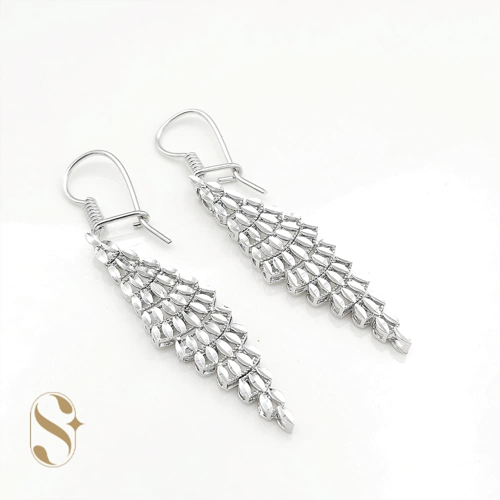 گوشواره نقره زنانه مدل اشک کد SilverSet-G561 — تصویر ۲