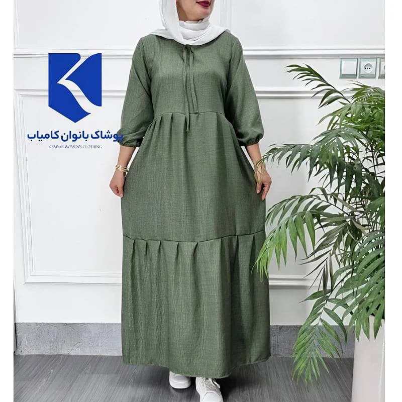 پیراهن ساحلی نخی صوفیا طرح فلوار/کد2428 — تصویر ۲