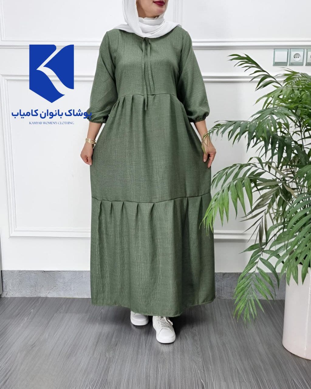 پیراهن ساحلی نخی صوفیا طرح فلوار/کد2428 — تصویر ۷