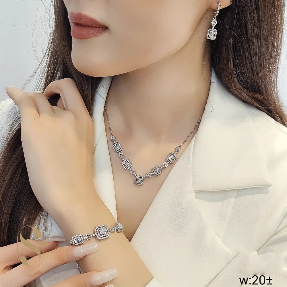 سرویس نقره امرالدکات زنانه کد SilverSet-S649 — تصویر ۳