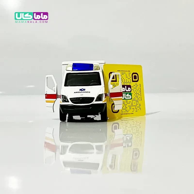 اسباب بازی ماشین آمبولانس با چراغ آژیر 12 سانتیمتر (کد 104) — تصویر ۴