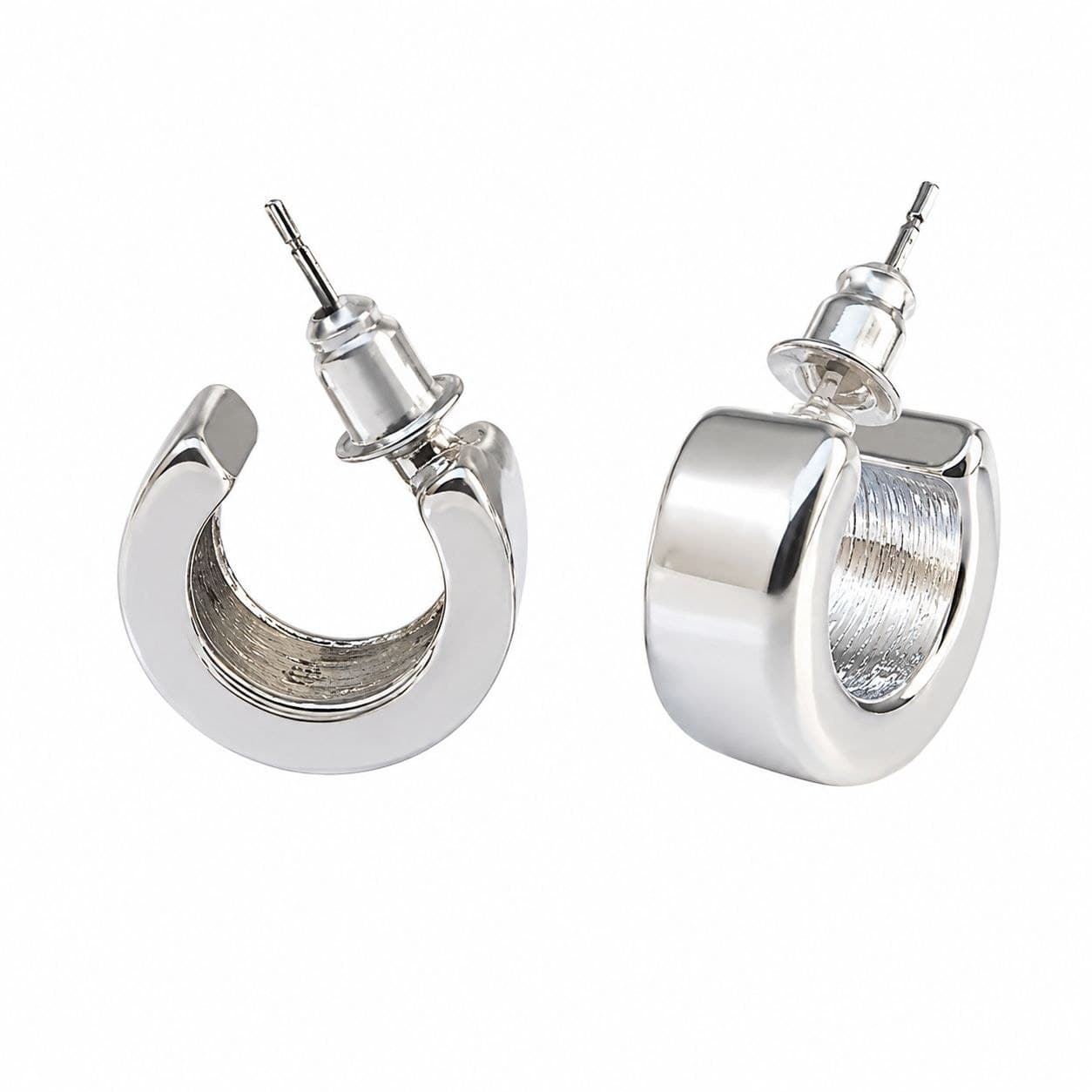 گوشواره نیم حلقه شیک سیلور پلیت آبکاری نقره (Silver Plated) برند اکسسورایز تحت لیسانس آلمان 011693 Accessories