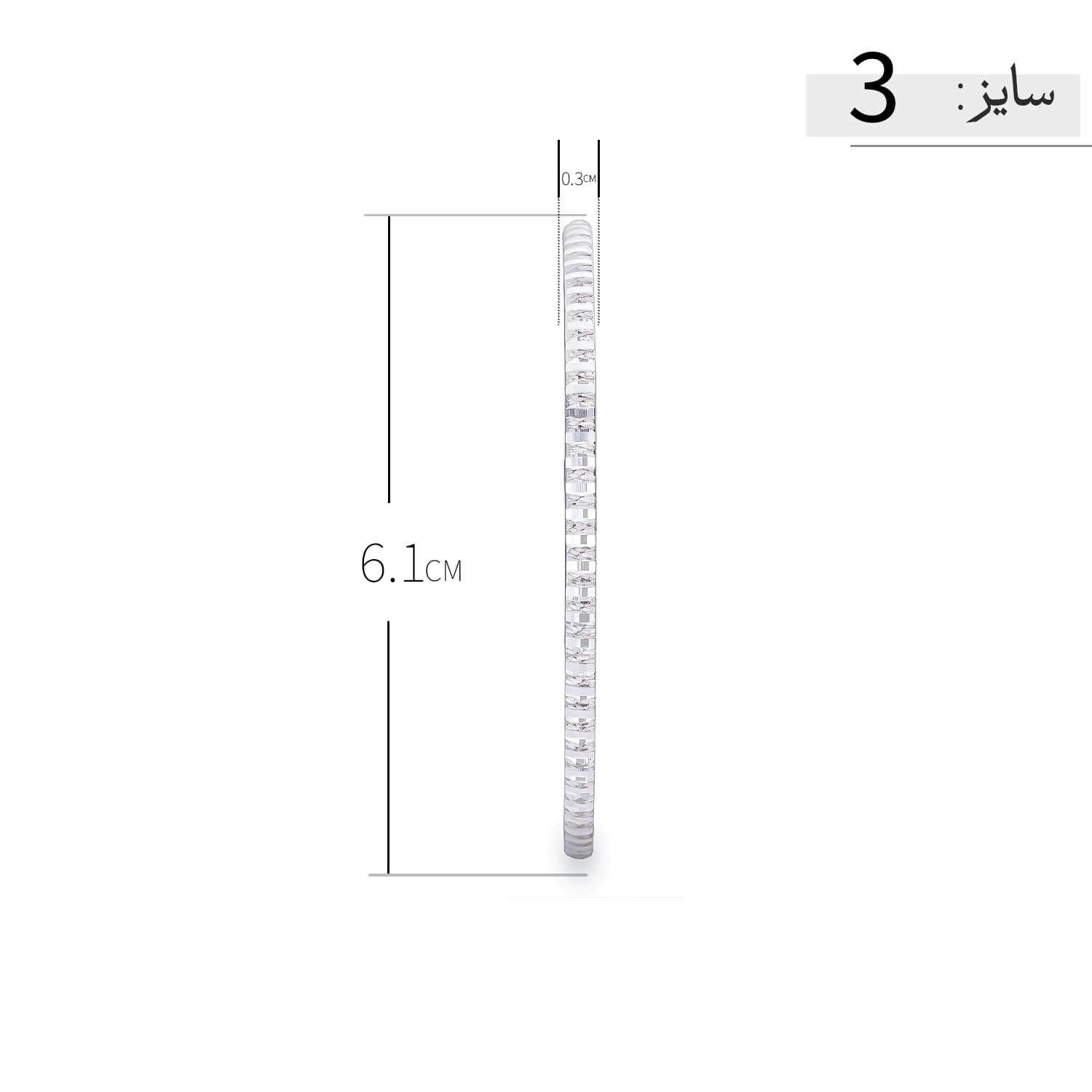 النگو نقره زنانه طرح خطی الماسی ظریف عیار 925 — تصویر ۷