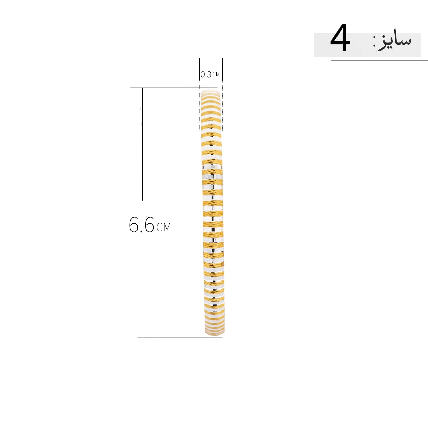 النگو نقره زنانه دو رنگ طرح خطوط منظم ظریف عیار 925 — تصویر ۵
